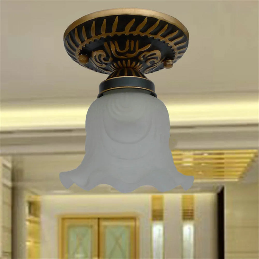 Loft Style Glass Shade Vintage Celing Lamp Fixture 1 Lights for Kitchen Island Dining Room or Living Room Ceiling Lights