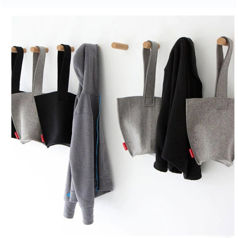 Wood Clothes Hanger Wall Mounted Coat Hook Decorative Key Holder Hat Scarf Handbag Storage Bathroom Rack HK-109