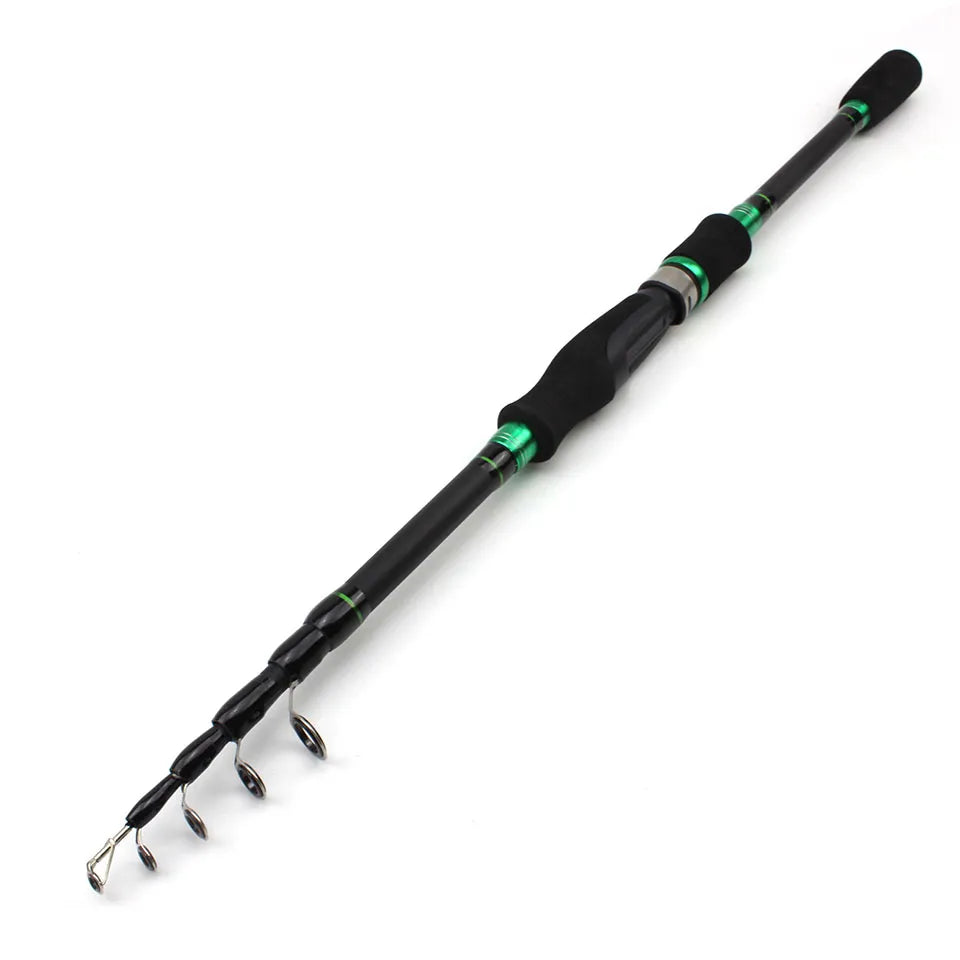 lowest price1.8m 2.1m 2.4m 2.7m Portable Telescopic Fishing Rod carbon rod M power Spinning Casting Rod Pole Fishing Tackle