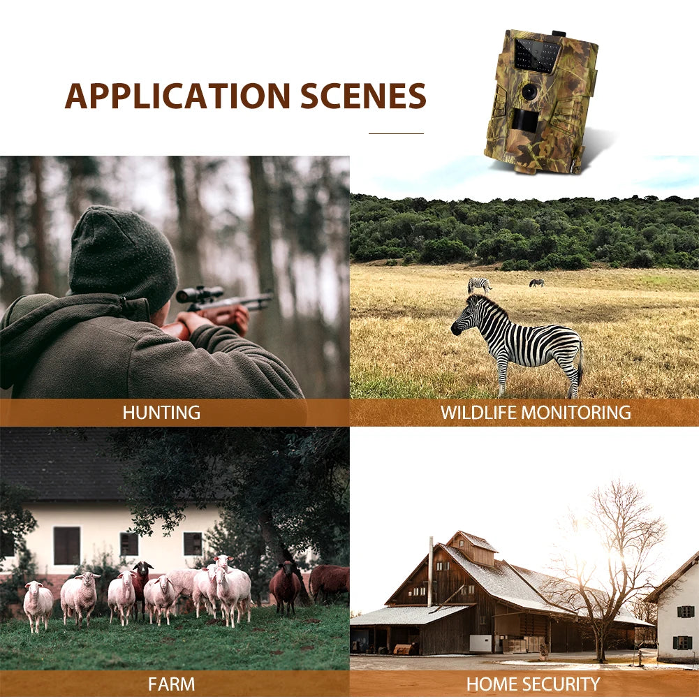 12MP 1080P Trail Hunting Camera Wildcamera Wild Surveillance Night Vision Wildlife Scouting Cameras Photo Traps Track HT001B