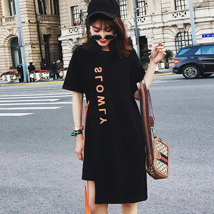 Women Long T shirt Fashion Casual Punk Rock Pok Long T Shirt Vestidos Women's Clothing Clothes Tops
