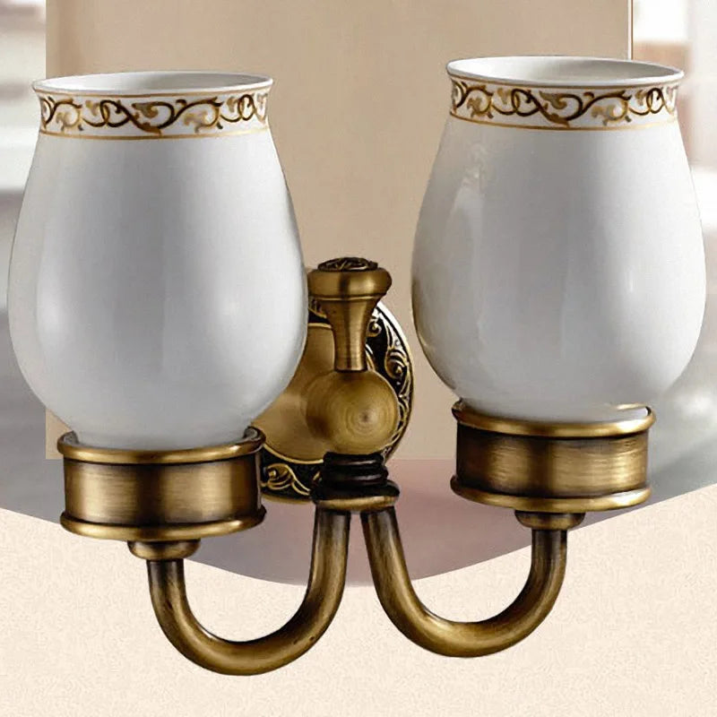 Antique Brass Carved Towel Paper Holder Bathroom Rack Accessories Retro Faucet Hardware Set