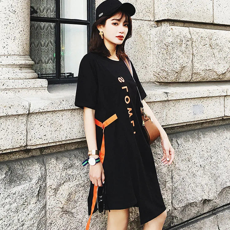 Women Long T shirt Fashion Casual Punk Rock Pok Long T Shirt Vestidos Women's Clothing Clothes Tops