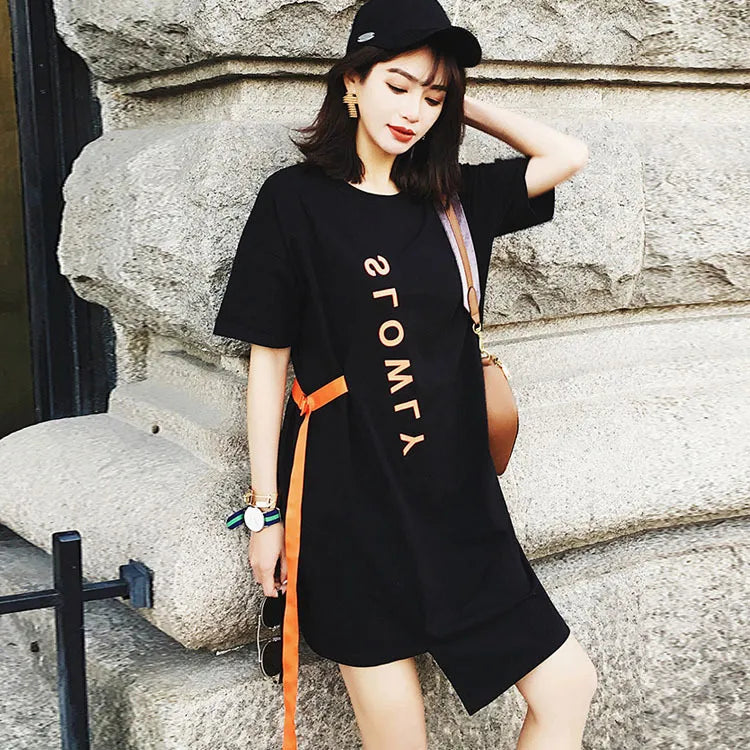 Women Long T shirt Fashion Casual Punk Rock Pok Long T Shirt Vestidos Women's Clothing Clothes Tops