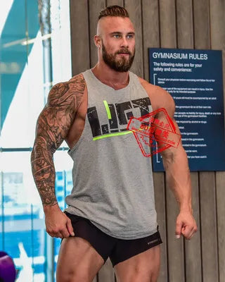 Brand Gyms Clothing Mens Bodybuilding Tank Top Cotton Sleeveless Vest Sweatshirt Fitness Workout Sportswear Tops Male tank tops
