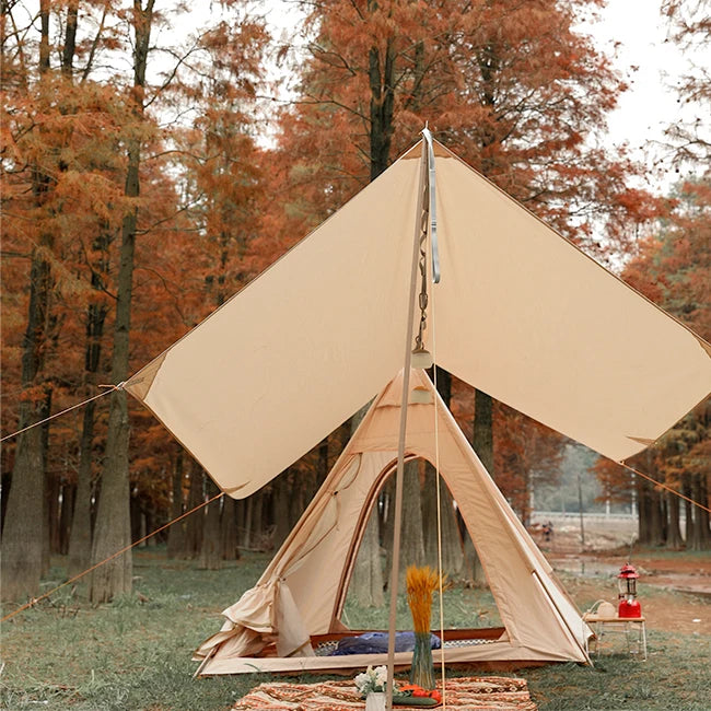 India Bell Tent- 100% Cotton Canvas, Indian Glamping tents waterproof, mold resistant Outdoor Leak-Proof Guaranteed