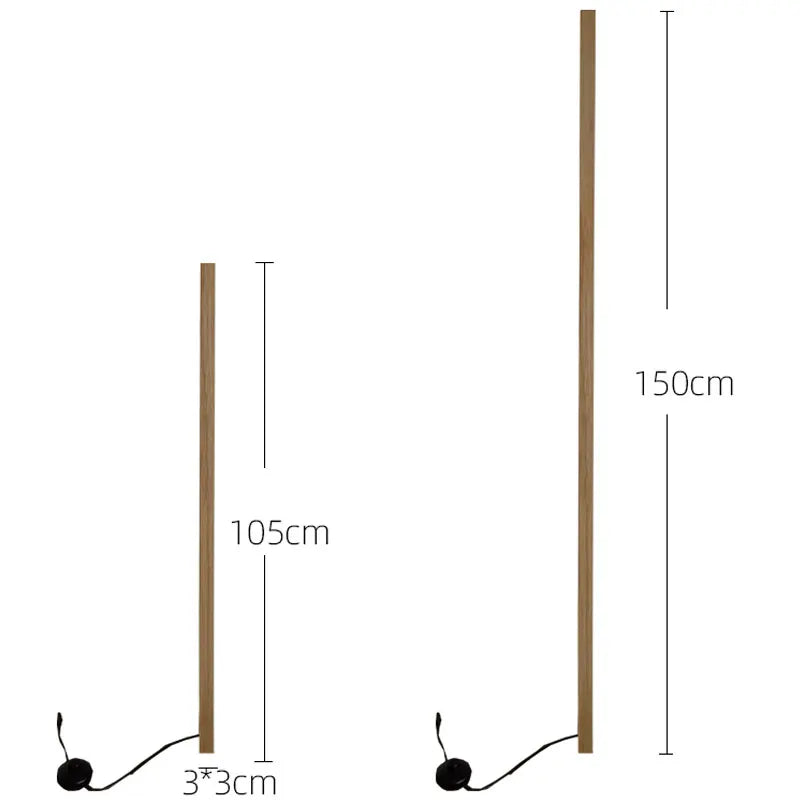 Nordic Minimalist Wood Floor Lamps Living Room Modern Solid Wooden Standing Lamp Home Simple Vertical Led Stand Light Fixture