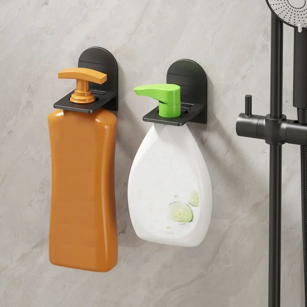 Metal Self-Adhesive Shampoo Bottle Shelf Free of Punch Shower Gel Liquid Bottle Holder Bathroom Shelf Organizer Hook Shelves