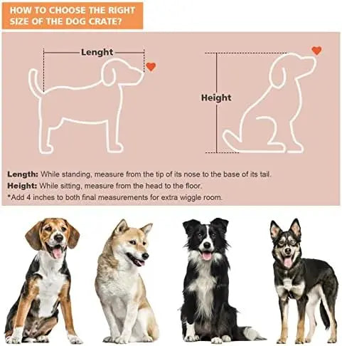 Crate Furniture, Wooden Heavy Duty Dog Cage Side End Table,Indoor Dog Kennel,Decorative Style Steel Tube Structure Pet Crate Ho