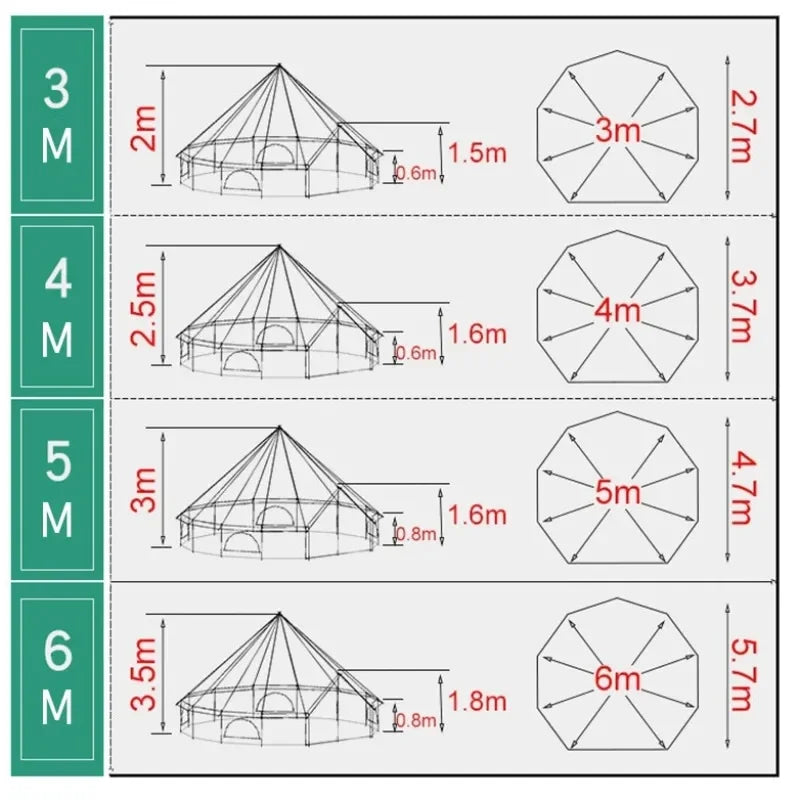 Luxury Dome Tent Resorts 3M 5M 6M Canvas Bell Glamping Tent