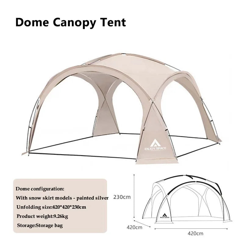 New 5-8 People Round Dome Tent Large Outdoor Luxury Camping Tent Family Travel Picnic Park Shade Fishing Tent