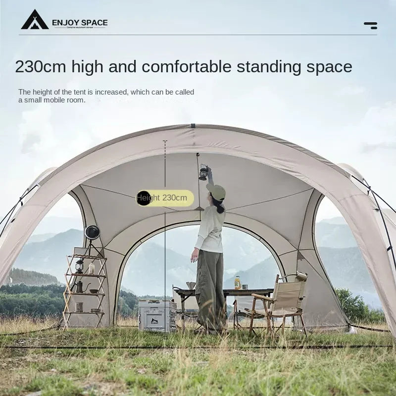 New 5-8 People Round Dome Tent Large Outdoor Luxury Camping Tent Family Travel Picnic Park Shade Fishing Tent