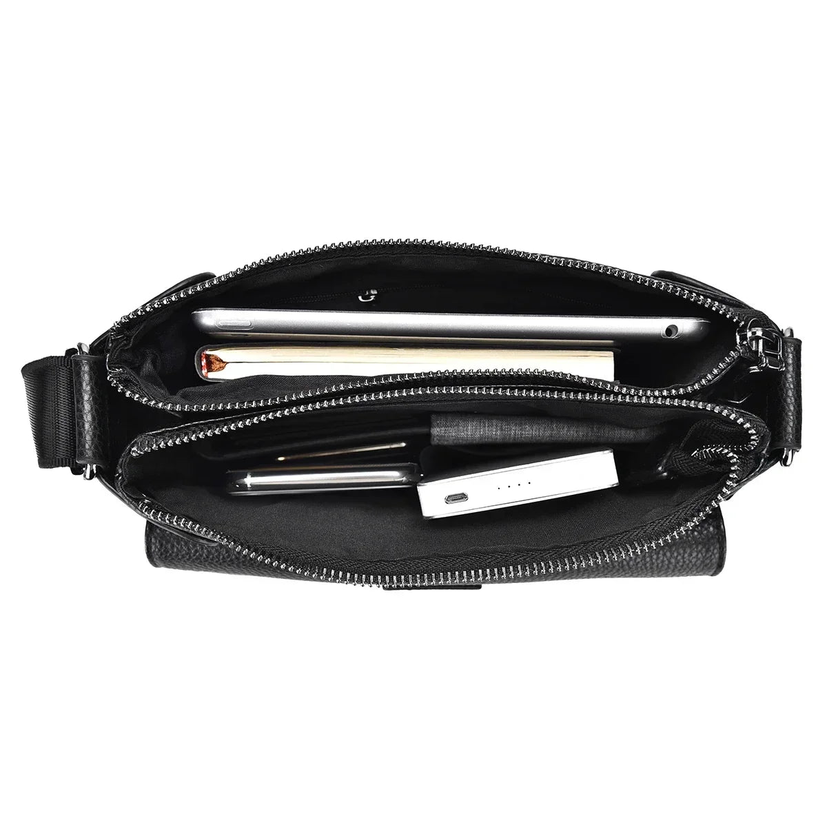 Free shipping New Men's handbag Shoulder Bag husband Fashion Double Layered Crossbody Bag Luxury Designer Messenger Bag