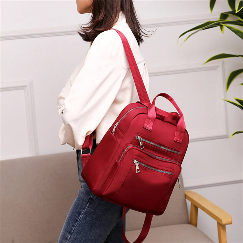 Women Backpack 2023 Travel Casual Waterproof Women's Shoulder Bags Female Large Capacity Oxford Rucksack Black Purse