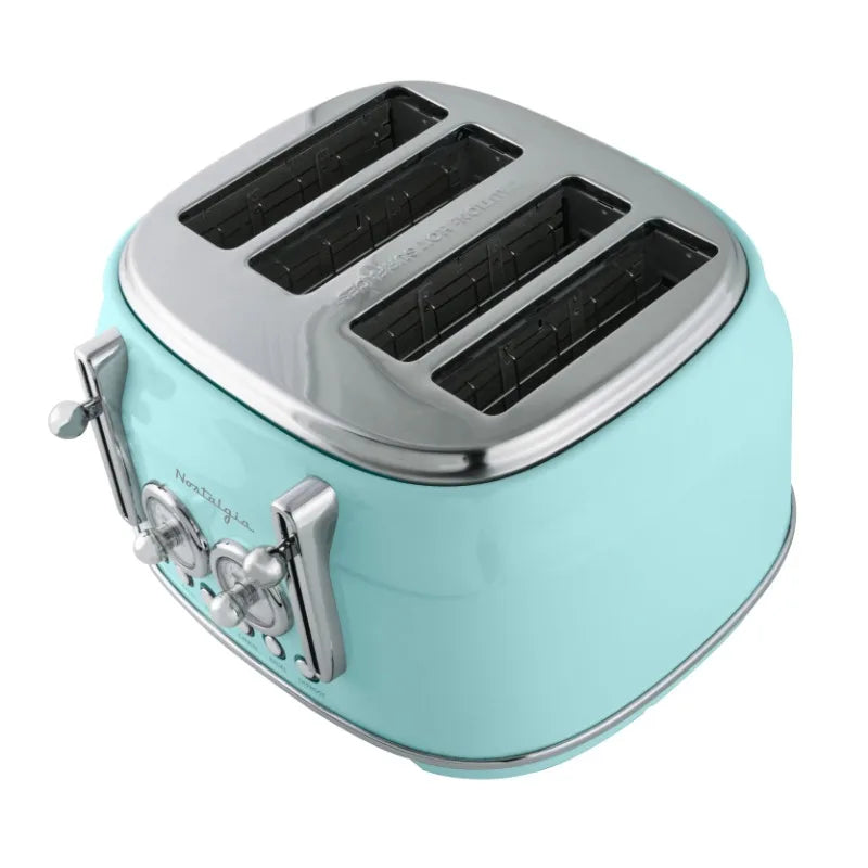 Classic Retro 4-Slice Toaster, Aqua breakfast bread machine bread maker machine