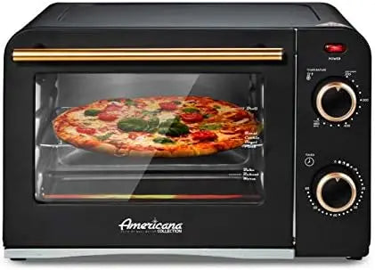 ETO1200B Vintage Diner 50\u2019s Retro Countertop Toaster Oven, 1300W, Bake, Broil, Toast, with Temperature & Adjustable 60 Dtf
