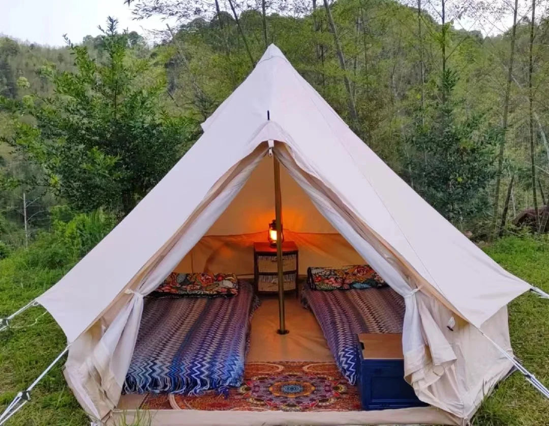 Luxury Customized Tent Waterproof Tent Canvas Large Family Bell Tent For Camping