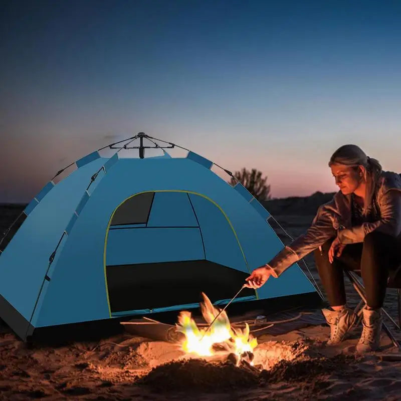 2 Person Outdoor Pop Up Tent Waterproof Tent Camping Family Outdoor Llightweight Instant Setup Tourist Tent with 2 Doors