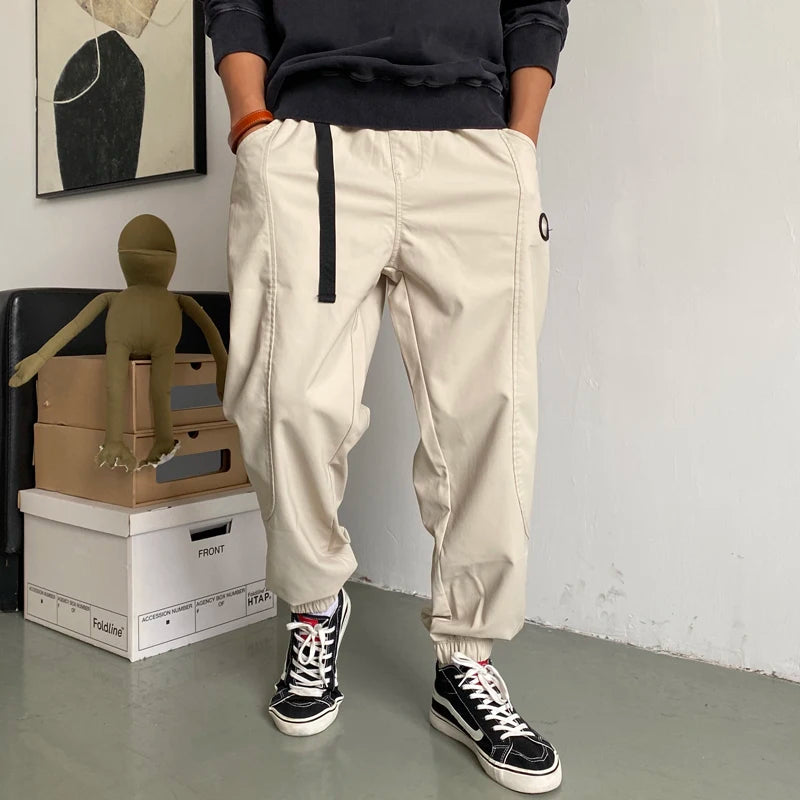 Plus Size Japanese Streetwear Casual Cargo Pants Men Clothing Harajuku Loose Joggers Fashion Trendy Oversize Trousers Male