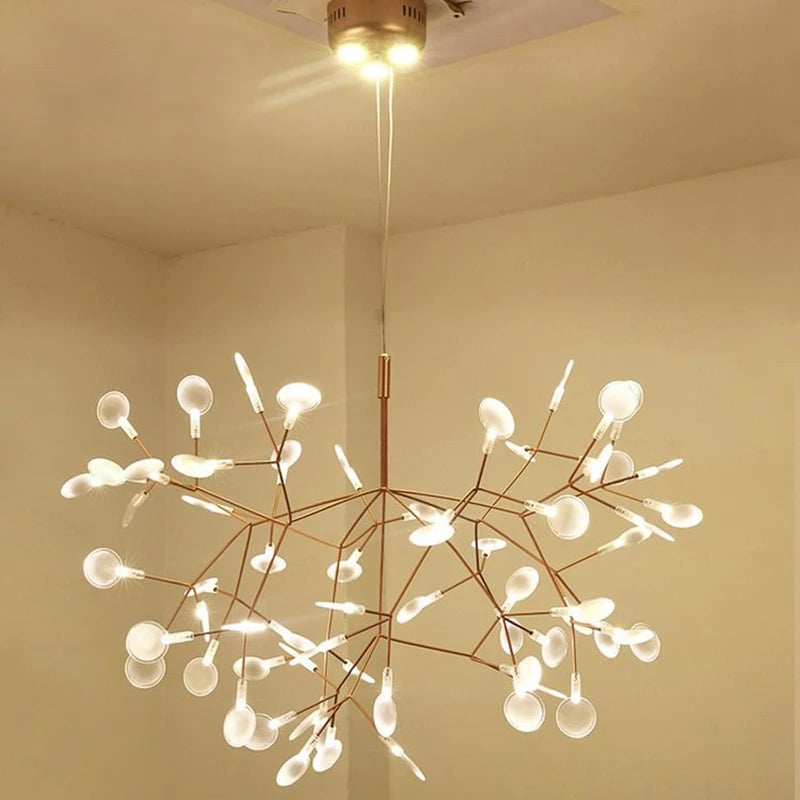 Modern LED Firefly Chandelier Industrial Light Fixture Celing Chandelier for Living Room Dinning Room Hotel Decor Hang Lamp