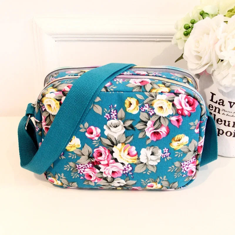 2023 Women's Canvas Bags Shoulder Diagonal Small Square Handbag Multifunctional Hot Sale Large Capacity Nylon Crossbody Bag