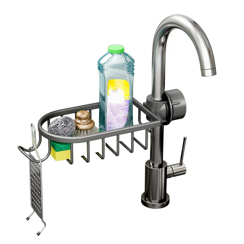 Water Pipe Clamping Aluminum Basket Shelf Bathroom Organizer for Shampoo Soap Shower Drain Holder Bathroom Rack with Hooks