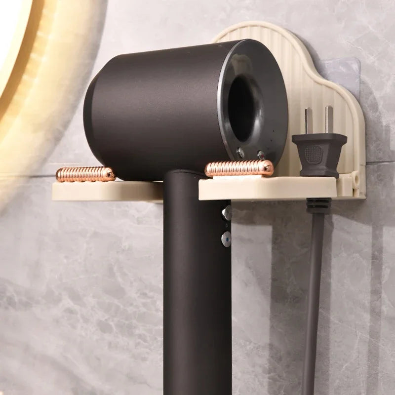 Hair Dryer Holder Wall Mounted Organizer Bathroom Punch-free Stand Foldable Hair Dryer Storage Holder Rack Bathroom Organizer