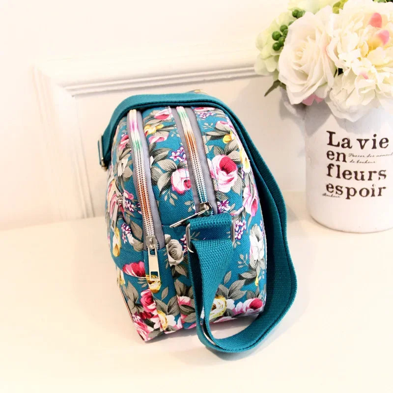 2023 Women's Canvas Bags Shoulder Diagonal Small Square Handbag Multifunctional Hot Sale Large Capacity Nylon Crossbody Bag