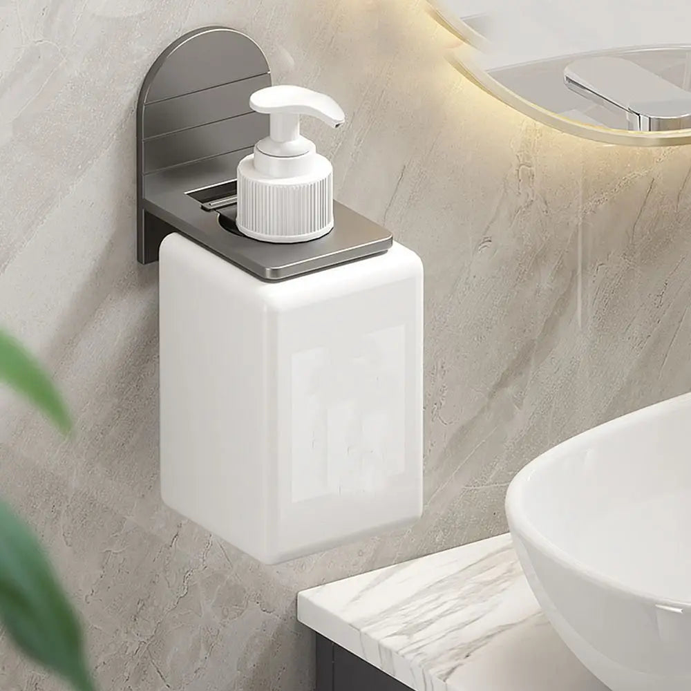 Metal Self-Adhesive Shampoo Bottle Shelf Free of Punch Shower Gel Liquid Bottle Holder Bathroom Shelf Organizer Hook Shelves