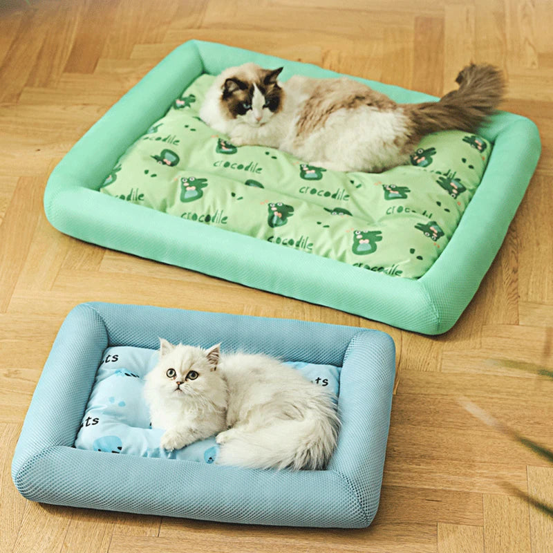 MADDEN Summer Cooling Pet Cat Bed Cushion Ice Pad Dog Sleeping Square Mat for Puppy Dogs Cats Pet Kennel Top Quality Cool Cold