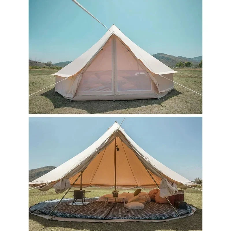 Luxury Dome Tent Resorts 3M 5M 6M Canvas Bell Glamping Tent