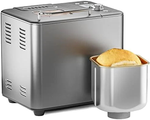 20-in-1 2LB Bread Maker Machine with Gluten Free Pizza Sourdough Setting, Digital, Programmable, 1 Hour Keep Warm, 2 Loaf Sizes,