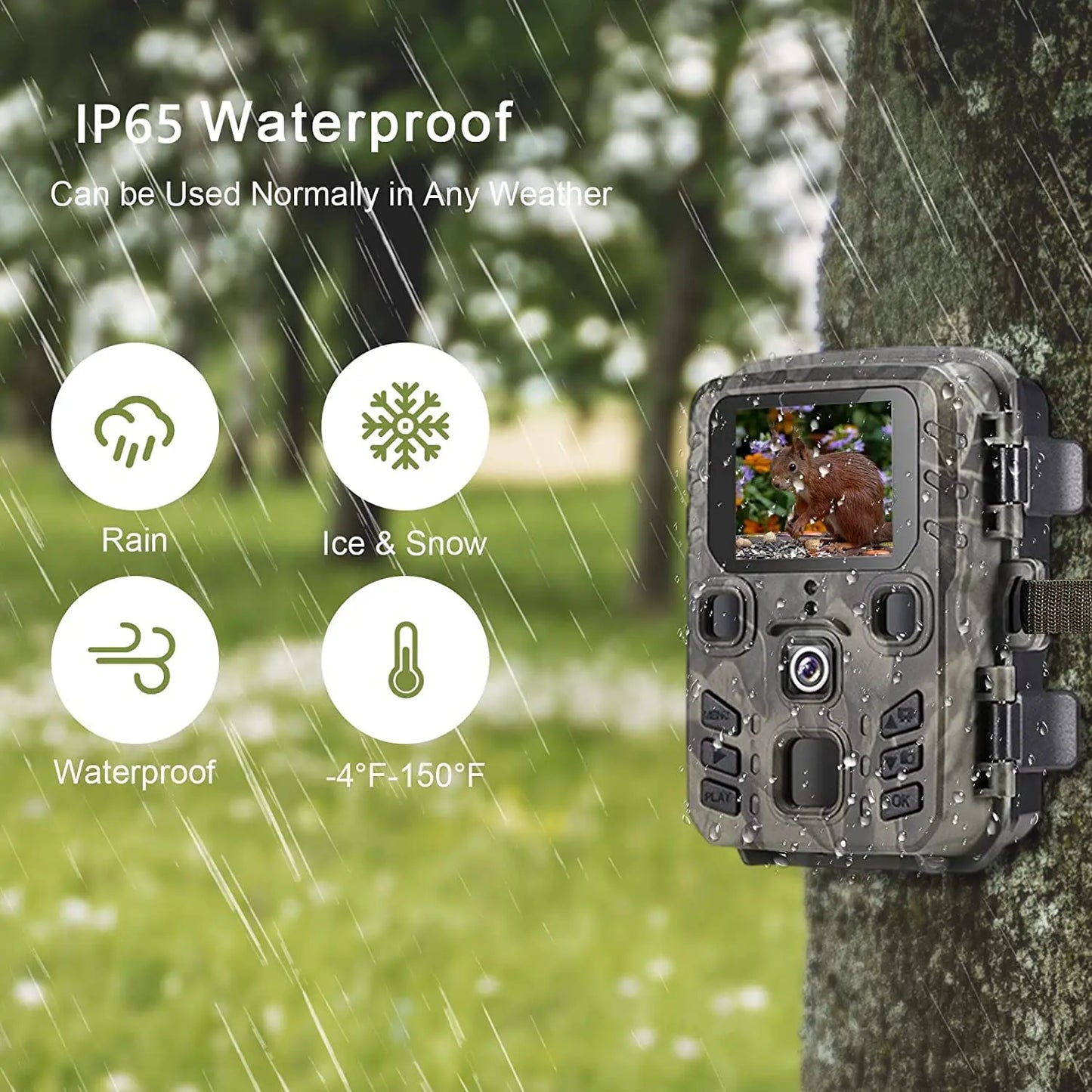 2-Pack Outdoor Mini Hunting Camera 20MP 1080P Wild Trail Infrared Night Vision Outdoor Motion Activated Scouting Photo Trap