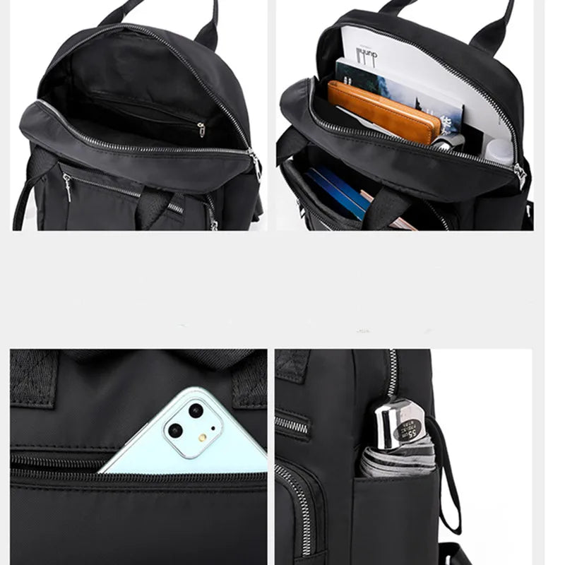 Women Backpack 2023 Travel Casual Waterproof Women's Shoulder Bags Female Large Capacity Oxford Rucksack Black Purse