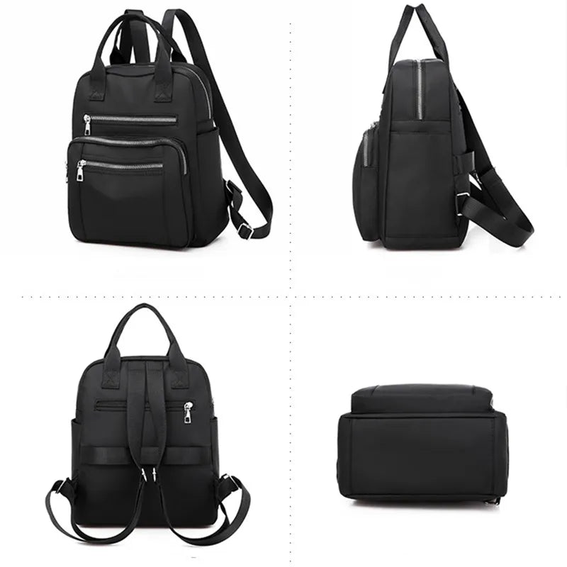 Women Backpack 2023 Travel Casual Waterproof Women's Shoulder Bags Female Large Capacity Oxford Rucksack Black Purse