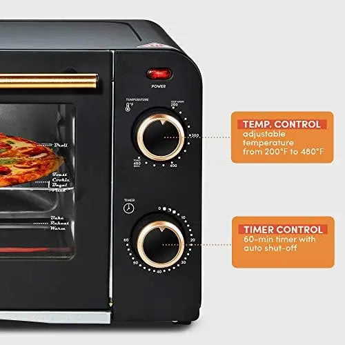 ETO1200B Vintage Diner 50\u2019s Retro Countertop Toaster Oven, 1300W, Bake, Broil, Toast, with Temperature & Adjustable 60 Dtf