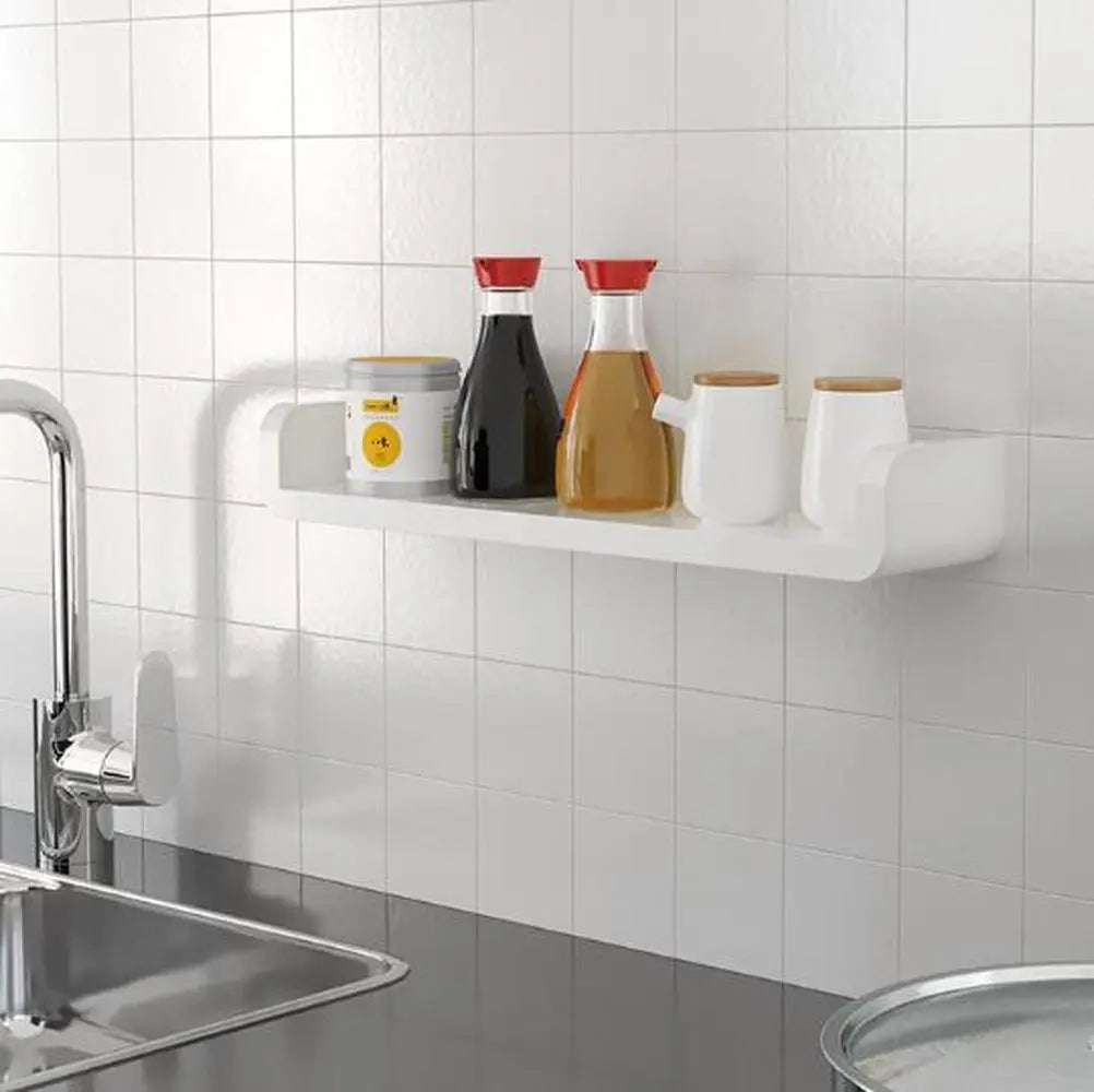 New Wall-Mounted Bathroom Storage Rack Shelf White Make Up Organizer Large Capacity for Kitchen Household Accessories