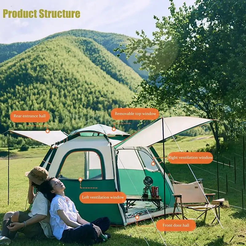 3-4 persons luxury family extra large Folding Automatic Waterproof outdoor camping tent