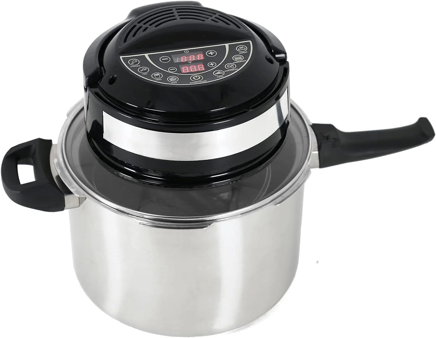 in 1 Air Fryer Lid for 6Qt & 8Qt Stovetop Pressure Cookers, Multicookers, Instant & Stock Pots | with Accessories Stain