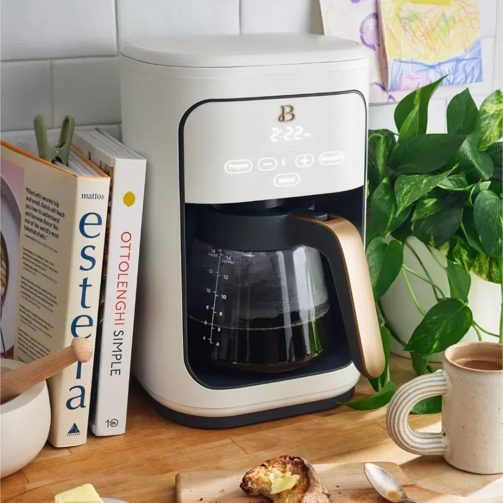 14 Cup Programmable Coffee Maker, White Icing Espresso Maker