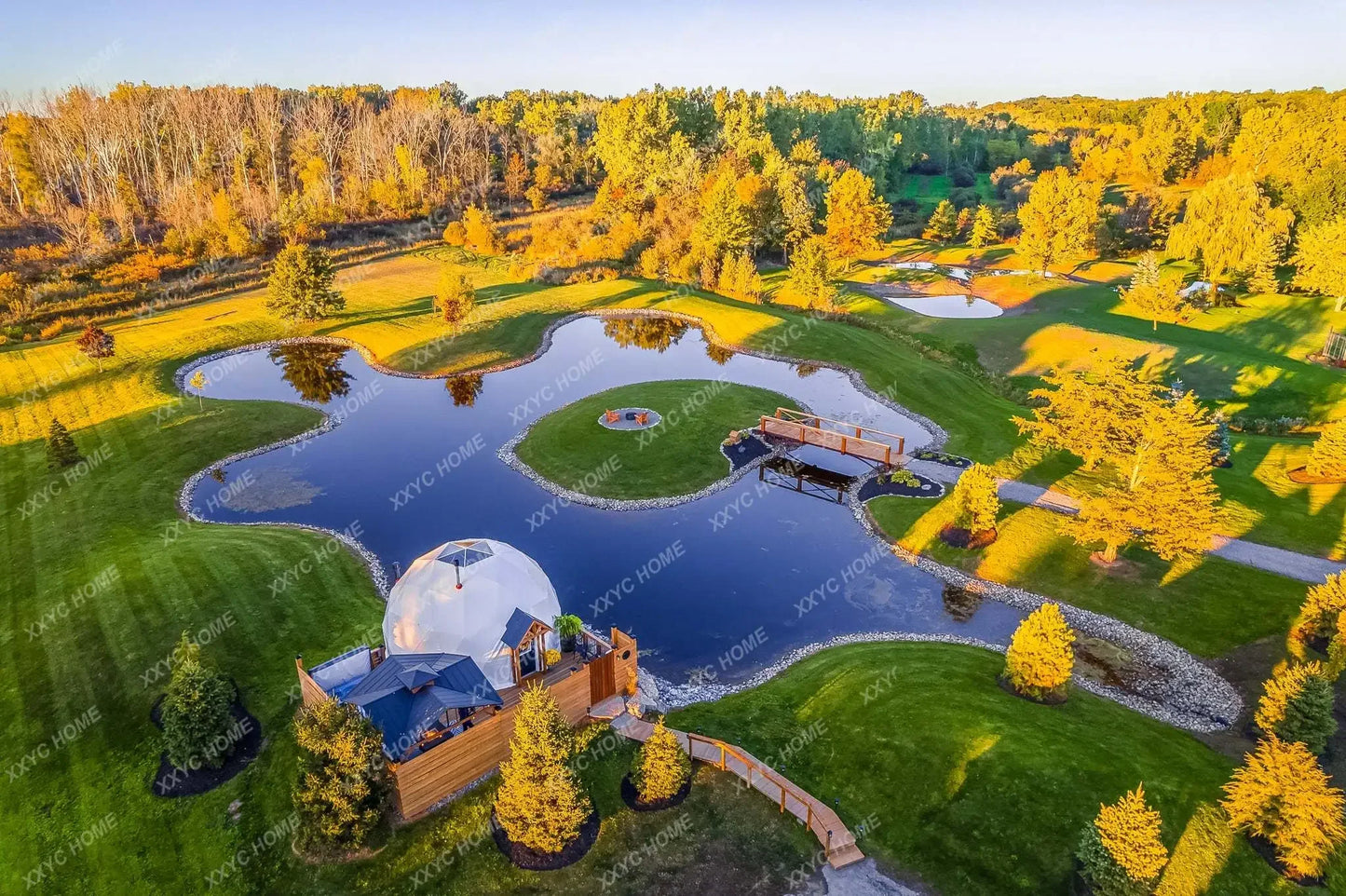 Geodesic Dome Manor greenhouse Tent Leisure Resort Vacation Outdoor Glamping Round Tent Transparent Starry Sky Luxury Hotel Dome