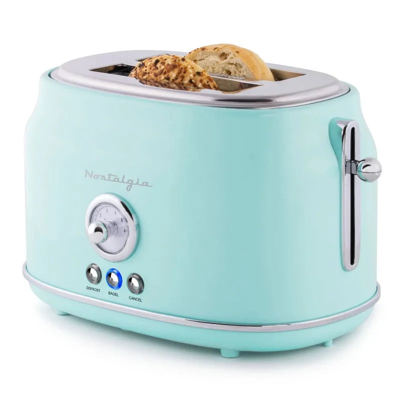 Classic Retro 4-Slice Toaster, Aqua breakfast bread machine bread maker machine