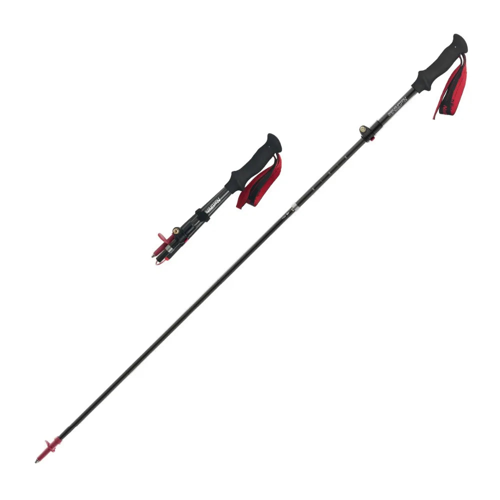 Naturehike Carbon Fiber 5 Section Ultralight Trekking Poles Walking Stick Trail Running Hiking Alpenstock Folding 34cm 175g