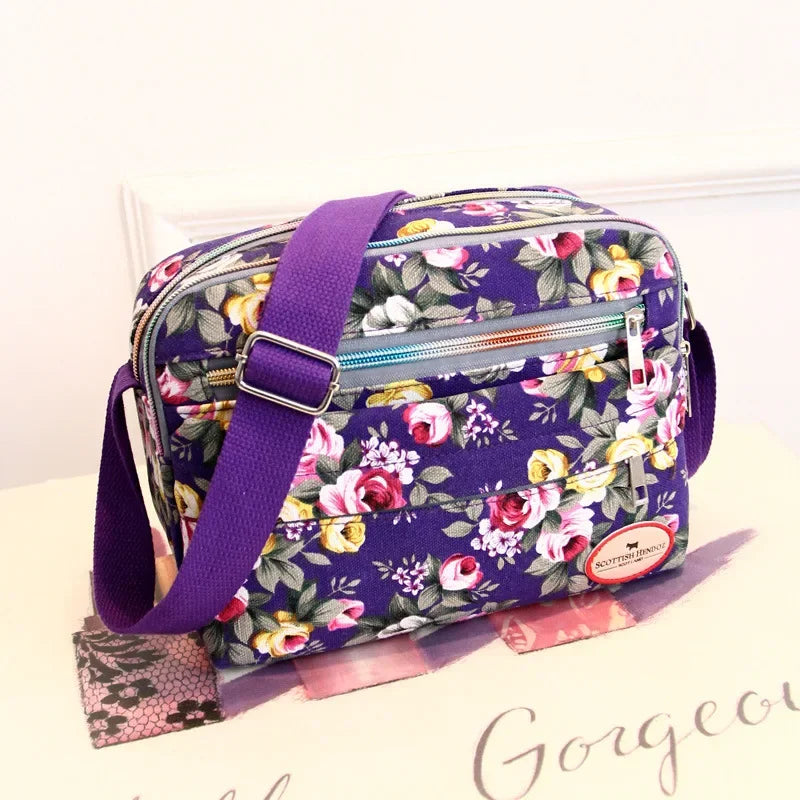 2023 Women's Canvas Bags Shoulder Diagonal Small Square Handbag Multifunctional Hot Sale Large Capacity Nylon Crossbody Bag