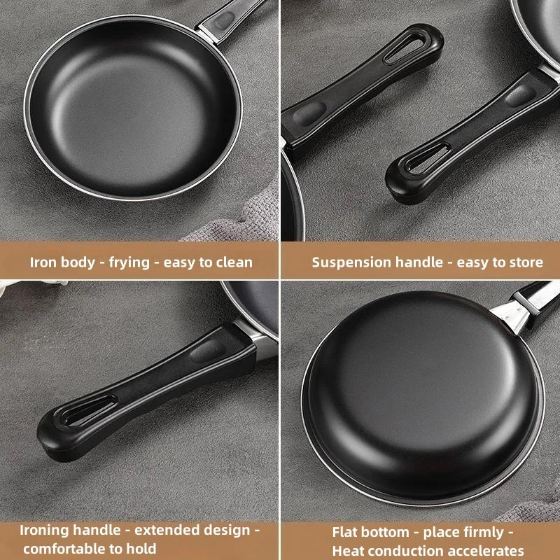20/25/30cm Frying Pan Cooking Pot Non Stick with Heat Resistant Riveted Handle Large Egg Frying Pan for Gas & Induction Hob