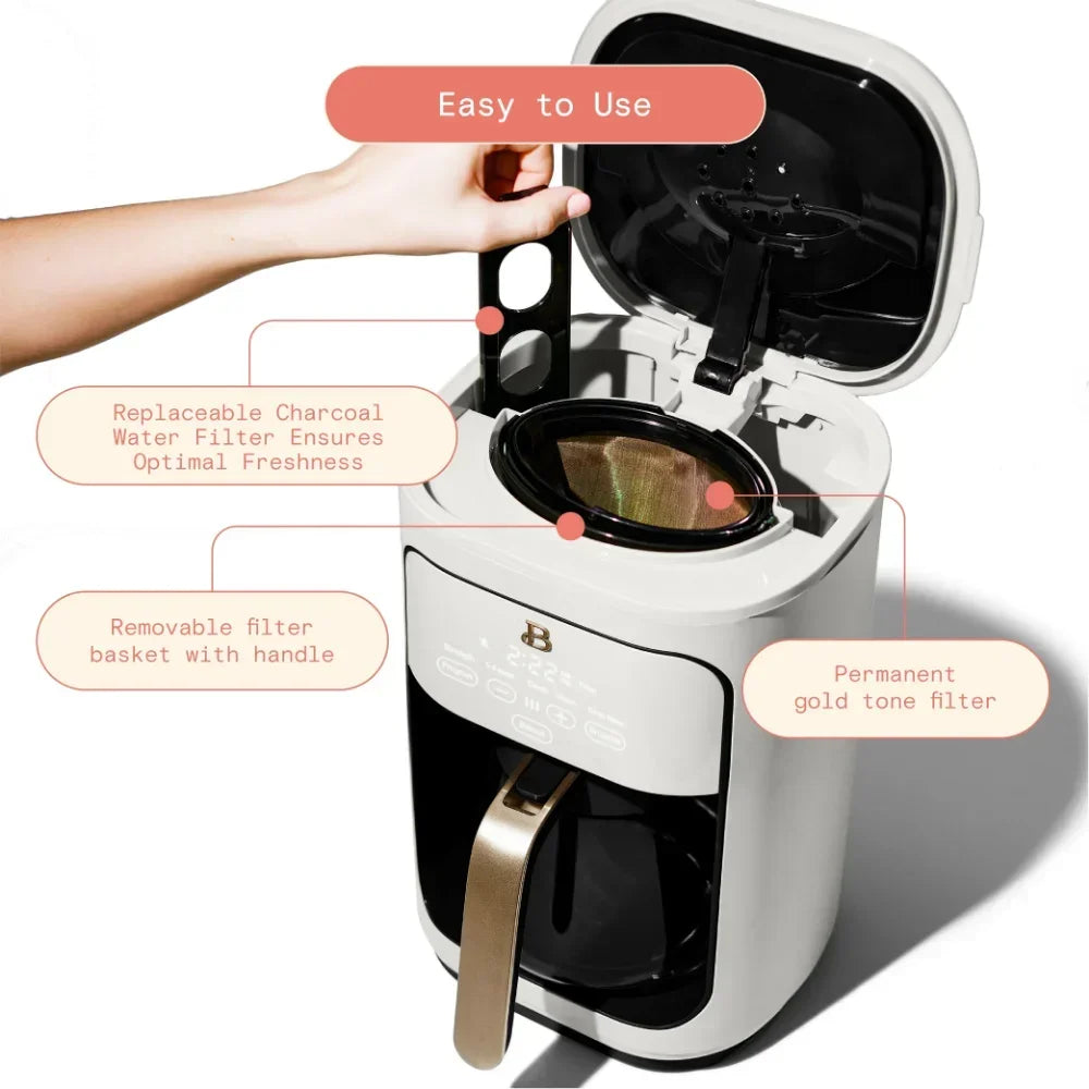 14 Cup Programmable Coffee Maker, White Icing Espresso Maker