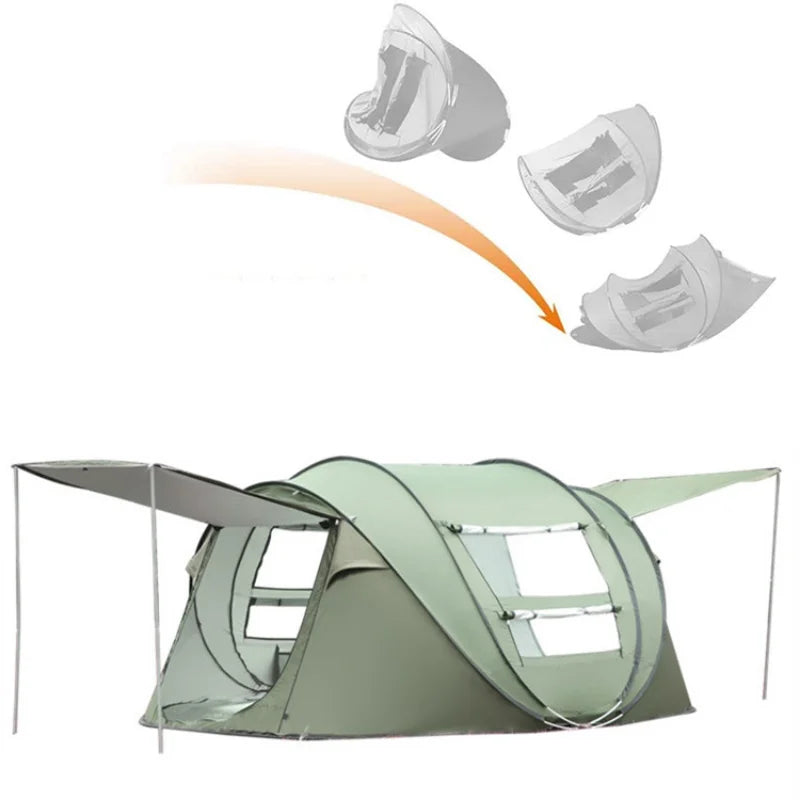3/4 People Automatic Instant Tent Outdoor Waterproof Camping Glamping Pop Up Tents for Family Avance Para Furgoneta Camping