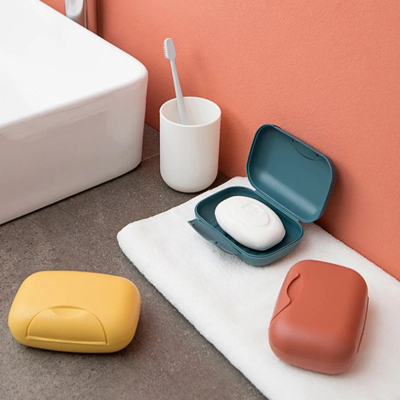 Travel Soap Box Four Colors Waterproof Leak Proof Stylish Compact Easy To Carry Bathroom Storage Sealed Box Portable Soap Dish