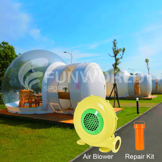 Funworld Portable Foldable Outdoor Camping Resort Hotel Prefab House Pop Up Winter Luxurious Inflatable Lodge Dome Bubble Tent