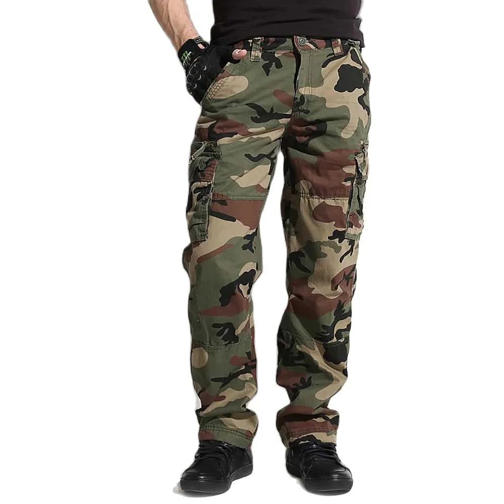 Military Army Cargo Pants Man Pockets Pants Loose Baggy Camouflage Plus Size Trousers Men Clothing